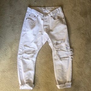 One X Oneteaspoon BOyfriend cut white jeans